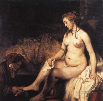 レンブラント・ファン・レイン Painting - 彼女の浴場のバトシェバ レンブラント